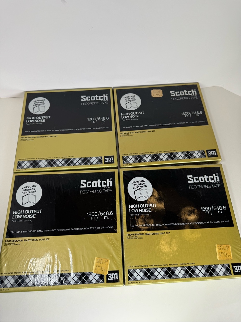 4 Scotch 207 Low Noise Hi-output  7” Reel to Reel 1/4" 1800 ft. Tape Sealed Lot